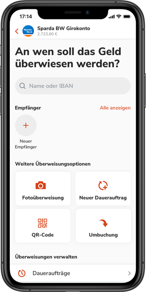 APPUC_00b Überweisung Startseite - Kein Kontakt